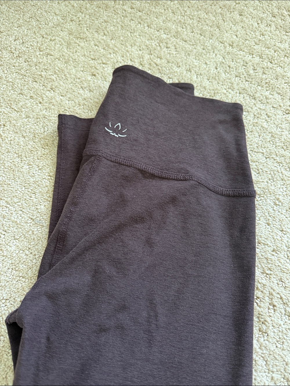 Beyond Yoga Kids Brown Leggings with Small Cat Logo
